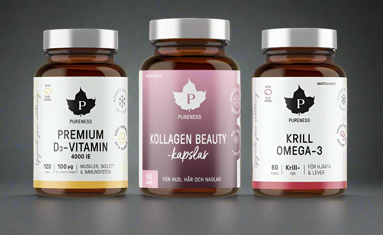 Premium D-vitamin, Kollagen Beauty & Krill Omega-3